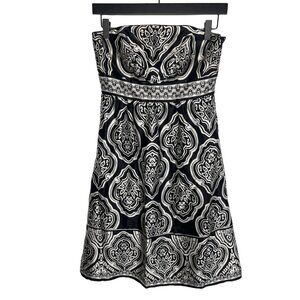 White House Black Market Strapless Silk Fit & Flare Dress Size 0
